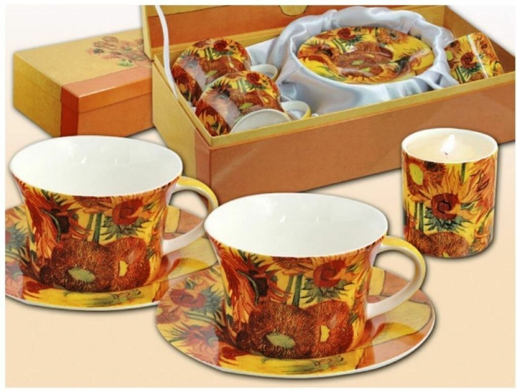 Art Collection Fancy Set of 2 cup and candle Van Gogh