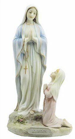 Our Lady of Lourdes Apparition Statue Veronese Sculpture Religious Ornament