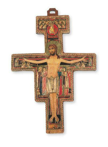 St Francis Franciscan Wooden Cross Religious Gift Wall Hanging Crucifix Chapel-OsirisTradingUK