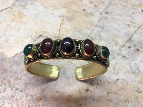 Five Stone Hand Made Tibetan Bracelet Reiki Healing Space Clearing Feng Shui-OsirisTradingUK