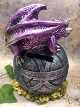 Load image into Gallery viewer, Whimsical Purple Dragon Money Bank Fantasy Saving Box Dragons Collection
