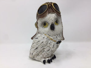 Comical Steampunk Owl Sculpture Figurine Home Decoration Statue Owls