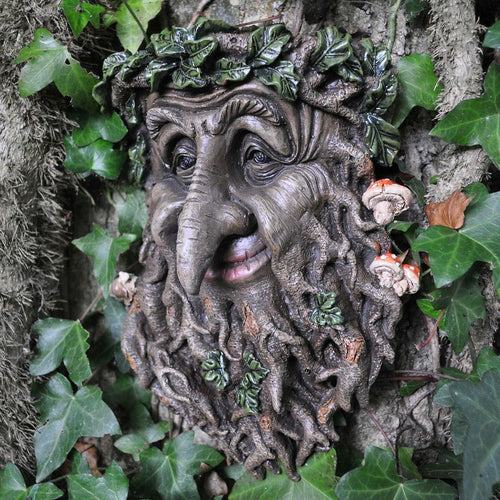 Treant Face Wall Plaque Garden, Greenman Decorative Garden Wall Plaque Ornament-OsirisTradingUK