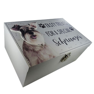 Schnauzer Wooden Treats Box Dog Food Storage Container Dogs Canine Gifts