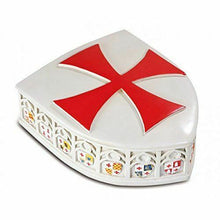 Load image into Gallery viewer, Medieval Style Knight Templar Shield Trinket Box Ornament Crusader Style Gift
