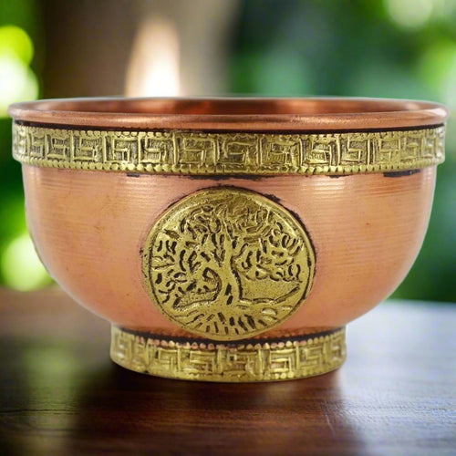 Copper Bowl Tree of Life Small Witch Wicca Potions Pagan Style Gift-OsirisTradingUK