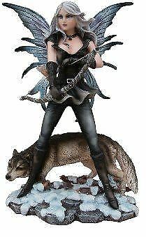 Hunter Winter Fairy and Wolf Display Figurine Statue Ornament