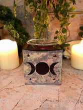 Load image into Gallery viewer, Soapstone Triple Moon Goddess Oil Burner Aromatherapy Wicca Pagan Decor-OsirisTradingUK
