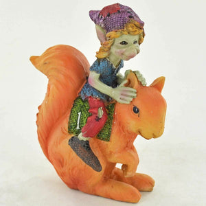 Pixie Racing Squirrel Ornament Green Garden Home Decor Anthony Fisher