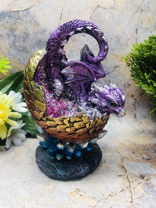 Whimsical Purple Baby Dragon Hatchling Figurine Fantasy Art Statue Dragon Age-OsirisTradingUK