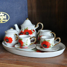 Load image into Gallery viewer, Collectable Red Poppy Miniature Tea Set in Porcelain
