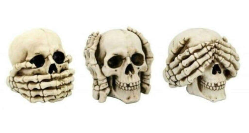 Set of Three Wise Skulls Gothic Decor Gift-OsirisTradingUK