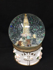 Blessed Virgin Mary Our Lady of Fatima Musical Snow Globe Figurine Water Ball