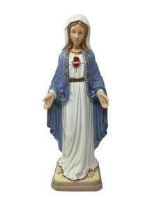 Blessed Sacred Heart of Mary Statue Porcelain Ornament Figurine for Home Chapel