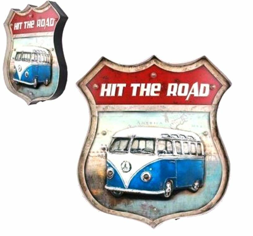 Vintage Metal 3D LED Logo Sign Garage Camper Van Man Cave Wall Plaque-OsirisTradingUK