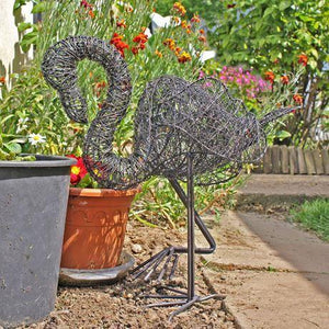 Abstract Wire Metal Flamingo Garden Ornaments Lawn Decor Country Home