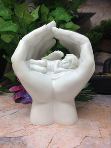 Beautiful Angel Cherub Resting in Hands Ornament Mothers Nana Grandma Present