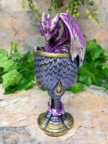 Dragon's Claw Goblet Dragons Scales Chalice Ornament Gothic Decor Purple Dragon-OsirisTradingUK