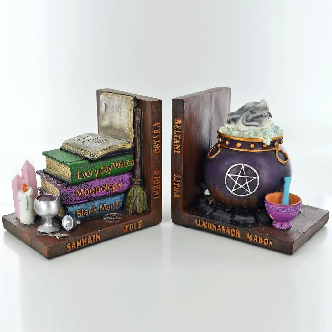 Witches Cauldron Book Ends Wicca Pagan Gift Altar Decoration Halloween