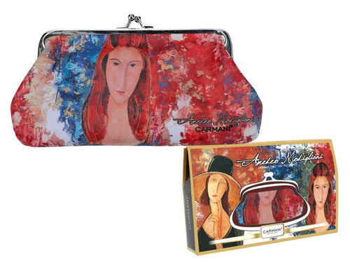 CARMANI Medium Ladies Clasp Coin Purse with Amedeo Modigliani Jeanne Hebuterne-OsirisTradingUK
