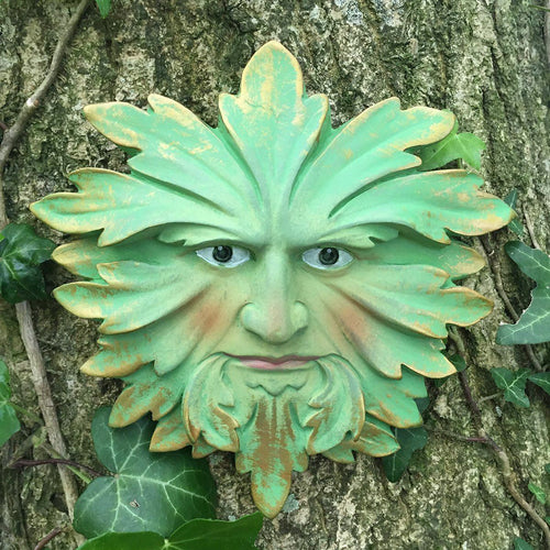 Green Man Garden Sculpture Wall Art Garden Ornament Wicca Pagan Ornament-OsirisTradingUK