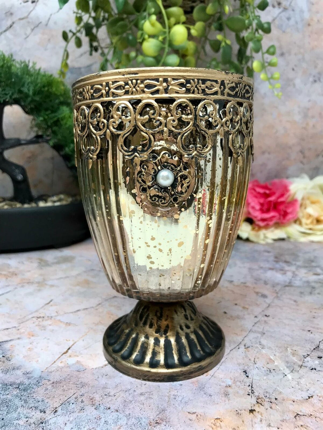 Moroccan Candle Tealight Holder Glass Decor Home Lighting Lantern-OsirisTradingUK