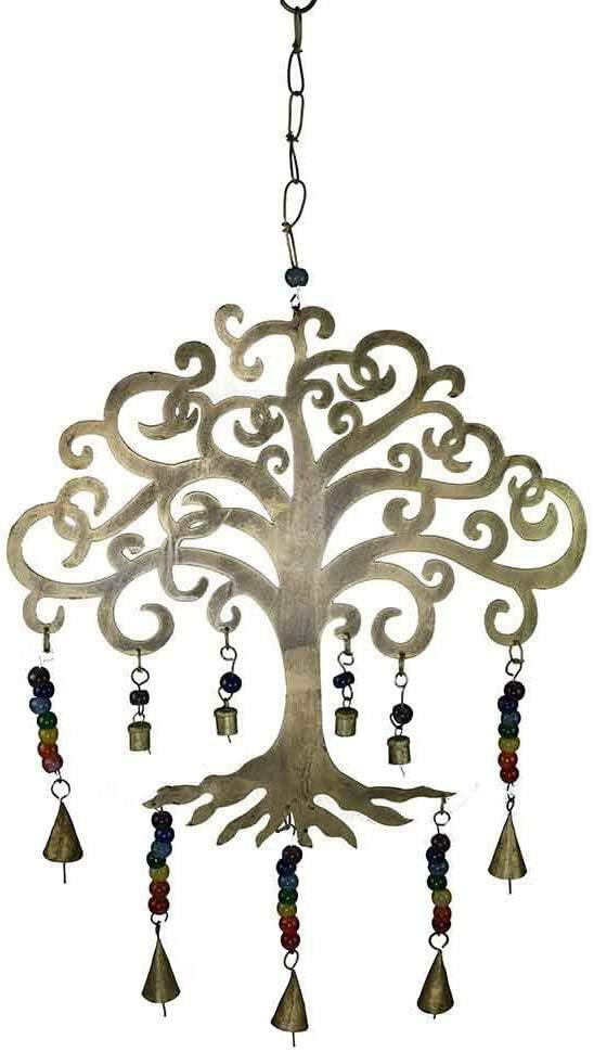 Tree of Life Chakra Chime Hanging Healing Handmade Decor Wall Art-OsirisTradingUK