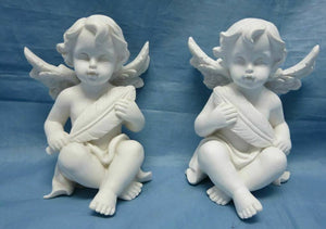 Set of Two Guardian Angel Figurine Cherubs Statue Ornament Sculpture Gift