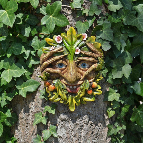 Treant Face Wall Plaque Garden Ornament Greenman Pagan Gift Wiccan Decor-OsirisTradingUK