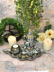 Buddha Ganesh Candle Holder Ornament Feng Shui Statue Oriental Home Decoration-OsirisTradingUK