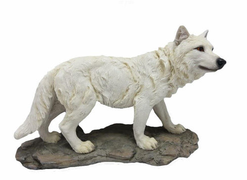 White Winter Wolf Statue Wild Animal Wolves Collection Figurine Ornament-OsirisTradingUK