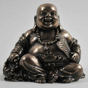 Sitting Laughing Buddha Sculpture Spiritual Gift Small Home Decor Ornament 6.5cm