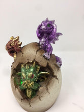 Load image into Gallery viewer, Three Wise Dragons Guarding Egg LED Changing Light Sculpture Statue Dragon
