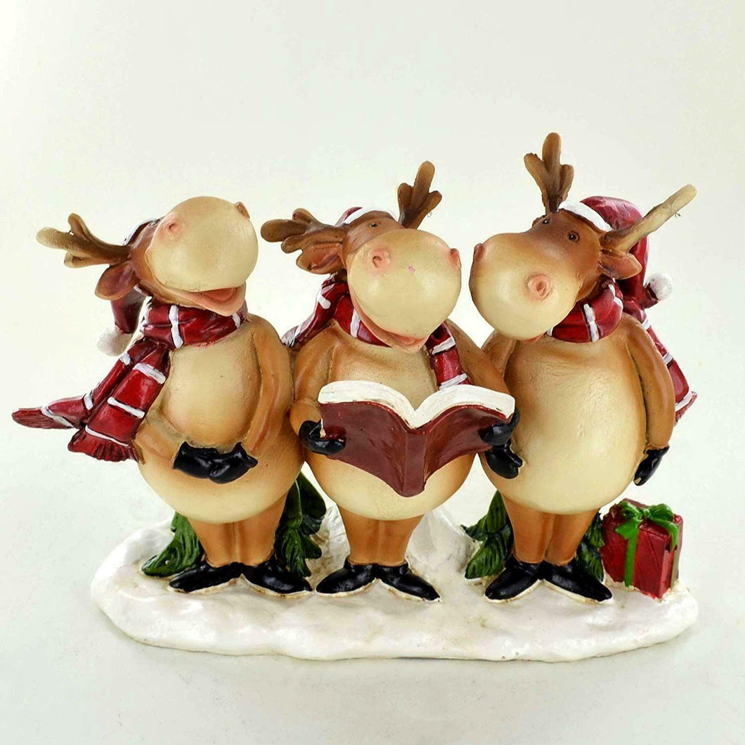 Reindeer Carol Singers Christmas Ornament  Figures Festive Decorations Gift