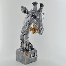 Load image into Gallery viewer, Silver Steampunk Giraffe Ornament Wildlife Sculpture Animal Statue Home Decor
