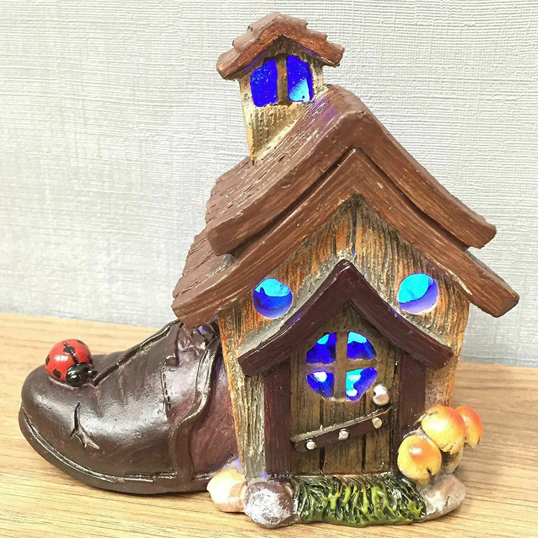 Mystical Cobblers Shoe House Garden Indoor LED Light Decor - Battery Operated...