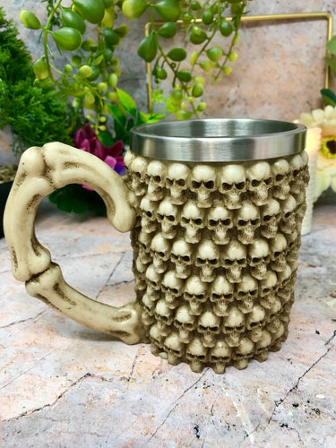 Skull Tankard Sculpture Figurine Gothic Horror Ornament Figure Decoration Gift-OsirisTradingUK