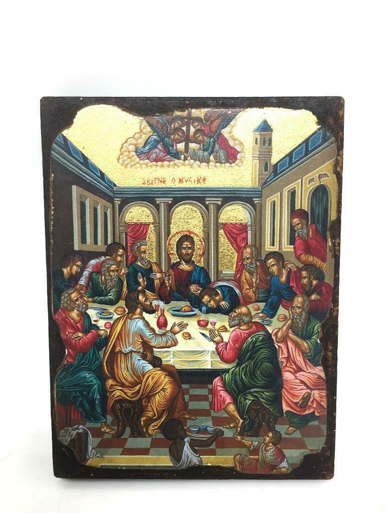 The Last Supper Jesus Christ Picture Hanging Icon Style Religious Wall Plaque