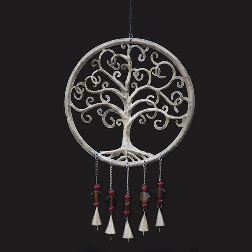 Tree of Life Wind Chime with Bells Wicca Pagan Decor Altar Ornament 52cm-OsirisTradingUK