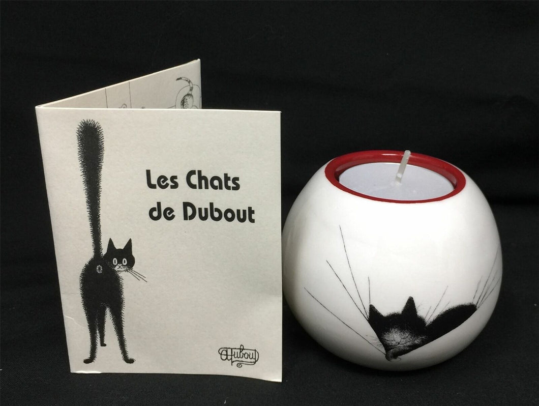 Cats Dubout Candle Holder Ornament Ideal Gift for Cat Lovers Museum Reproduction-OsirisTradingUK