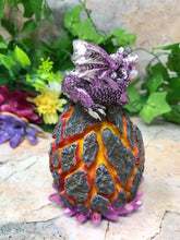 Load image into Gallery viewer, Purple Dragon Geode Guardian Statue Ornament with LED Light Dragons Collection-OsirisTradingUK
