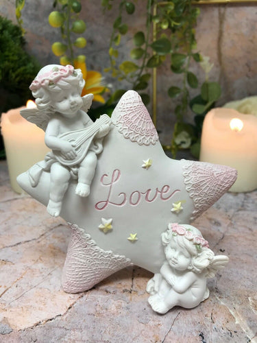 Guardian Angel Figurine Cherub Star Statue Ornament Sculpture Gift-Collectables:Fantasy, Myth & Magic:Mythical Creatures:Angels-OsirisTradingUK