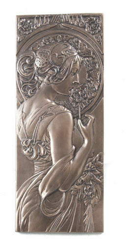 BEAUTIFUL ART NOUVEAU STYLE WALL PLAQUE COLD CAST BRONZE WALL ART BRAND NEW-OsirisTradingUK