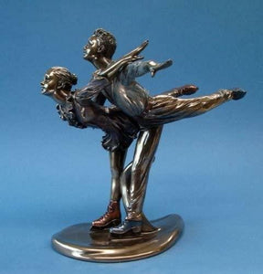 Bronze Effect Austrian Waltz Sculpture Figure Skating Lovers Statue Veronese-OsirisTradingUK