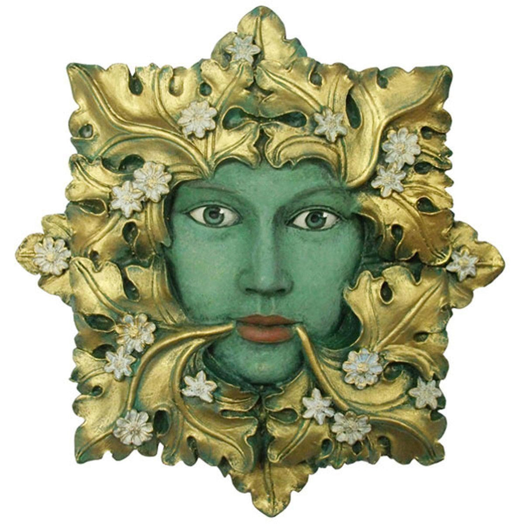 Green Flora Greenman Decorative Garden Wall Plaque. 13cm-OsirisTradingUK