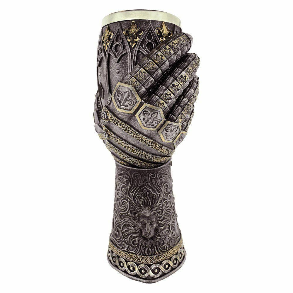 Medieval Knight Lions Heart Gauntlet Style Wine Goblet 9