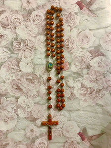 Catholic Wooden Rosary Beads Our Lady Fatima Jesus Christ Cross Religious Gift-OsirisTradingUK