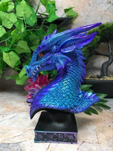 Load image into Gallery viewer, Blue Dragon Guardian on Stand Sculpture Statue Dragons Collection 16.5 cm-OsirisTradingUK
