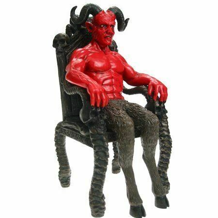 Satan on Throne Figurine Statue Horror Pagan God Dark Gothic Sculpture