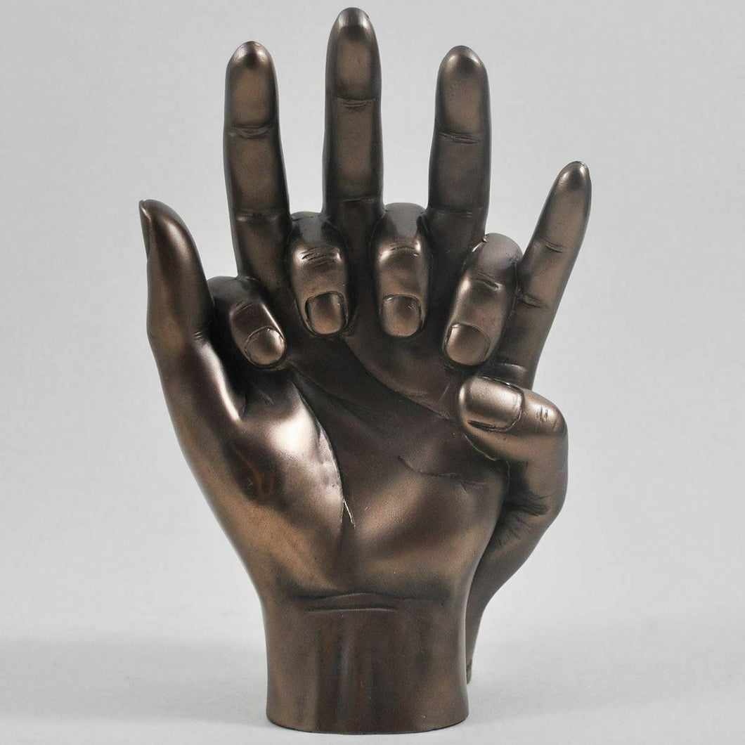 MAINS ENTRELACÉES Sculpture en bronze Amoureux Fiançailles Mariage ou Cadeau d'anniversaire 